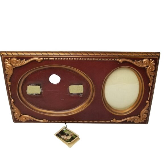Handmade Ceramic Photo Frame Burgundy Brown Removable Easel Interchangeable - Picture 1 of 7